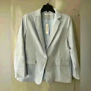 Cicy Bell Womens KY0521 Blue Long Sleeve Single Breasted Blazer Size XXL New